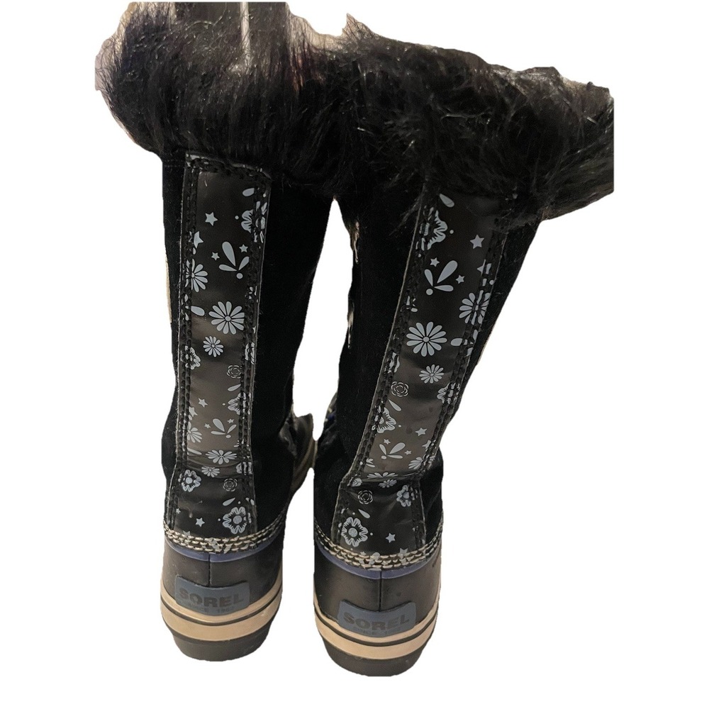SOREL Joan Of Arctic Floral Faux Fur Y2K Winter Duck Boots Size 4 - Picture 5 of 10